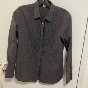 J.Crew charcoal grey tuxedo blouse